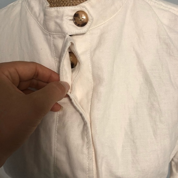 EUC! Talbots White Linen Jacket Size Large Petite - Picture 10 of 13